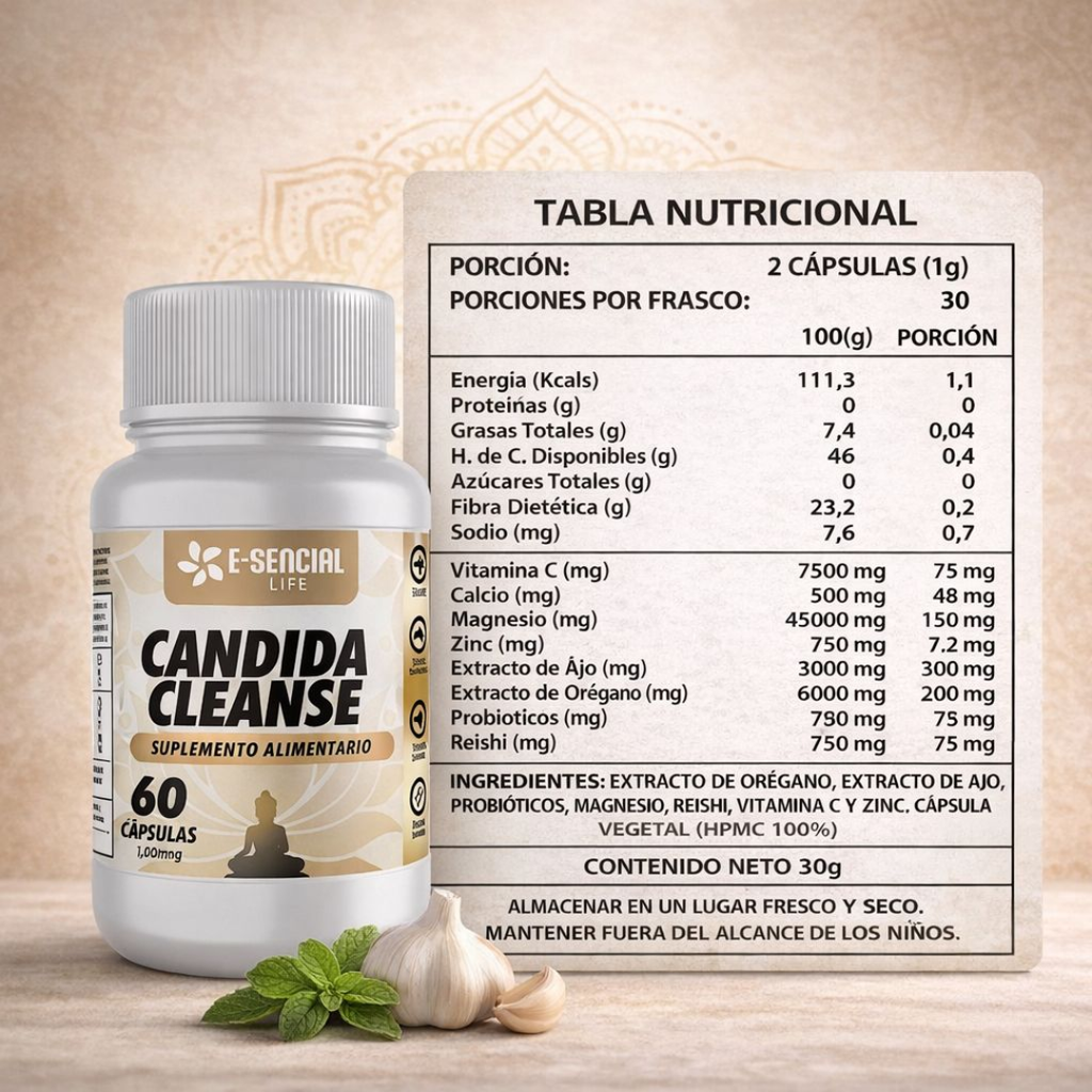 Candida Cleanse E-Sencial Life 60 cápsulas
