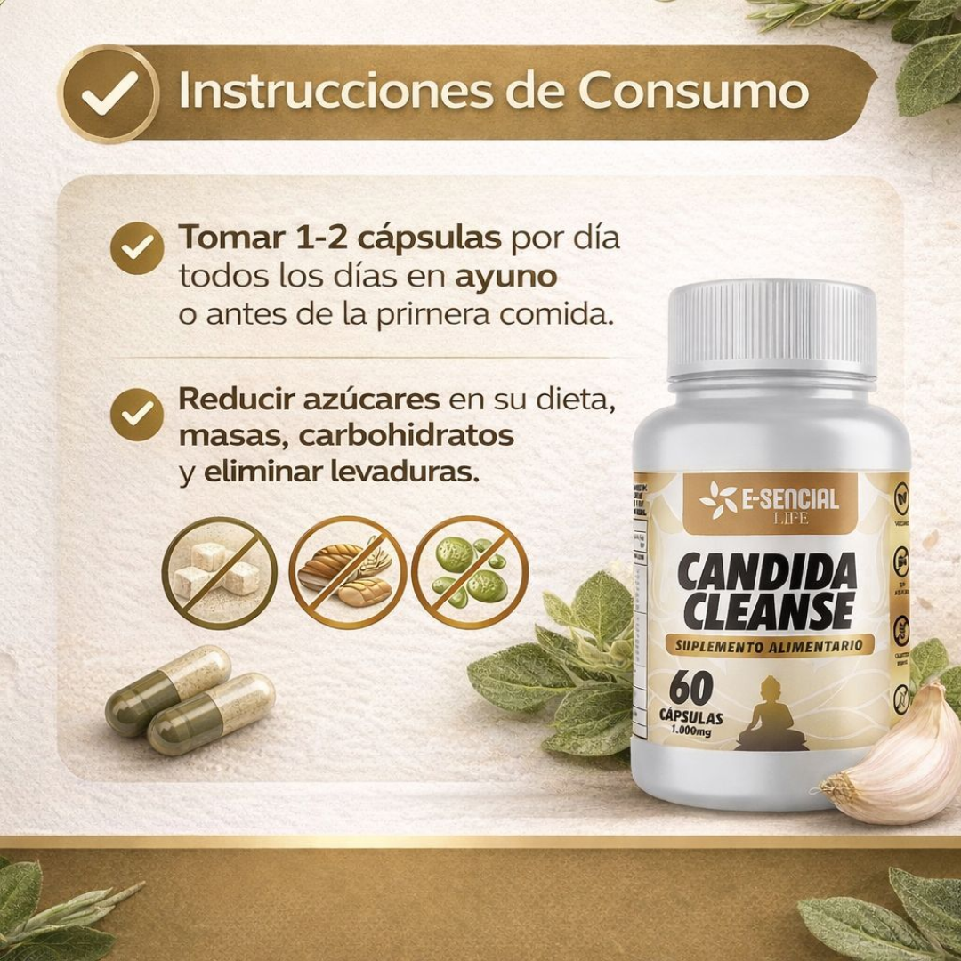 Candida Cleanse E-Sencial Life 60 cápsulas